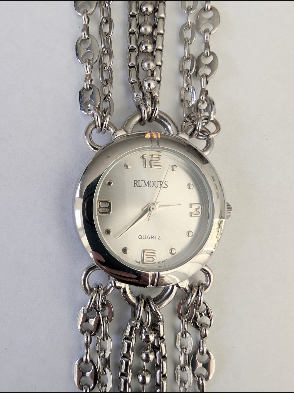 Rumours Silver watch with chain bracelet.